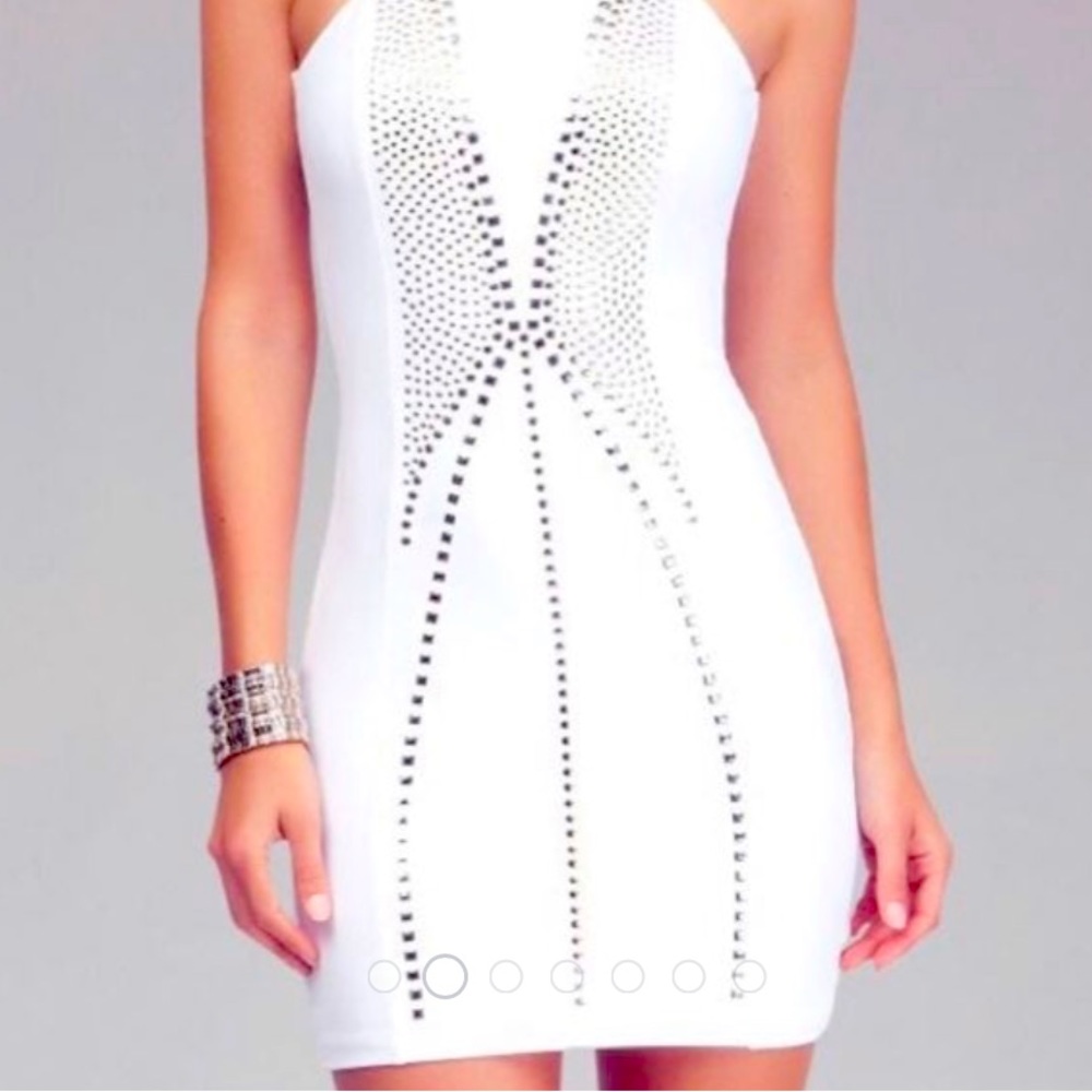 Bebe Addiction White Studded Dress